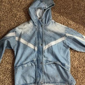 funky pattern jean coat